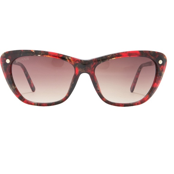 Balmain 56mm Modified Cat Eye Sunglasses In Red & Brown Red- Comes W/ Case Only - Picture 14 of 15
